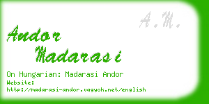 andor madarasi business card